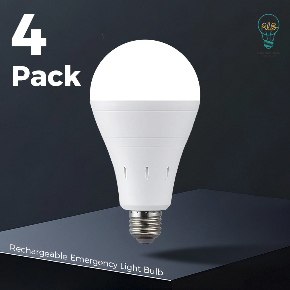 4 Pack A60 7K 6000k 1200mah Rechargeable Emergency Light Bulb